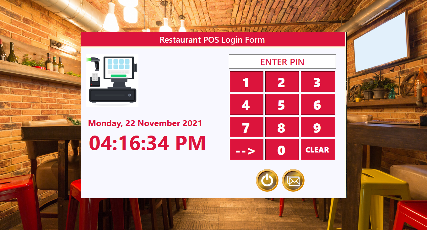 Resturant POS UAE - Login Screen